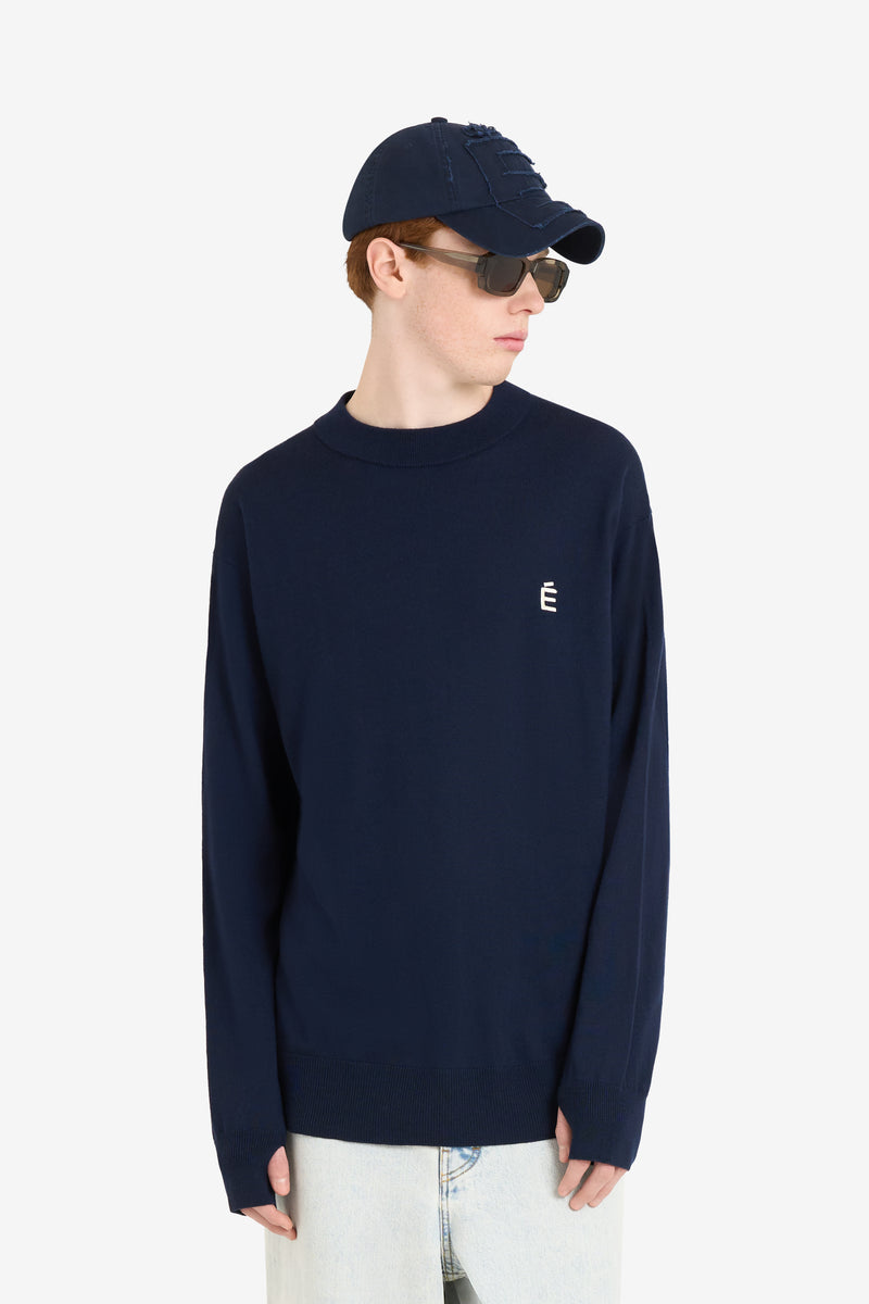 ETUDES STUDIO MERINO ROUNDNECK NAVY 3 ETUDES STUDIO MERINO ROUNDNECK NAVY 3