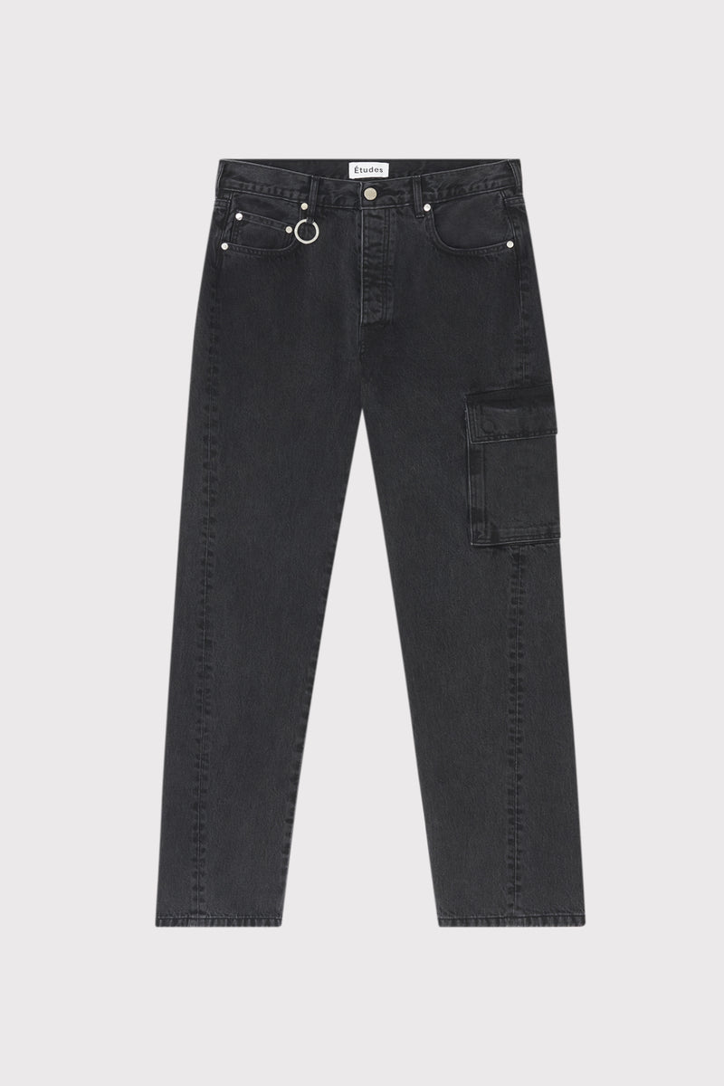ÉTUDES SURFACE DENIM WASHED BLACK TROUSERS 1 ÉTUDES SURFACE DENIM WASHED BLACK TROUSERS 1